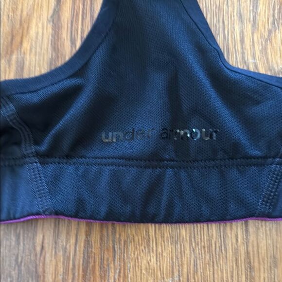 2 Under Armour Black and Purple Sports Bra Racerback Design - Picture 5 of 5